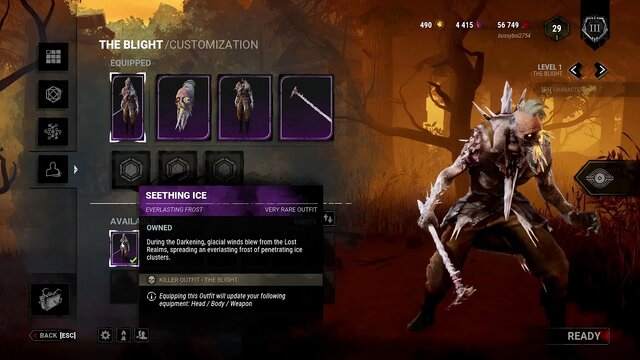 Dead by Daylight: The Blight: Seething Ice outfit